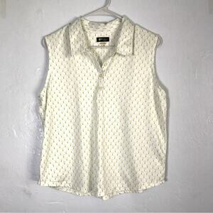 GREG NORMAN Play Dry Tennis Golf Top Sleeveless womens White Green Size XL